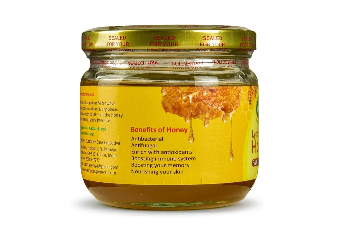 DineBites Raw & Unprocessed Lychee Floral Honey, 350 Grams