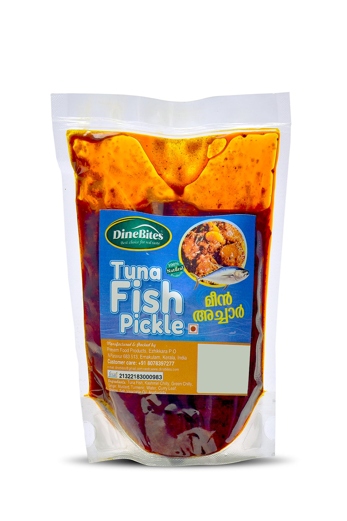 Dinebites Premium Tuna Fish Pickle – Authentic Kerala Style, 500 Grams
