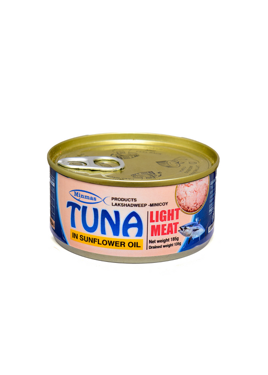 Minmas Light Meat Tuna in Sunflower Oil, 185 Grams | Product of Lakshadweep