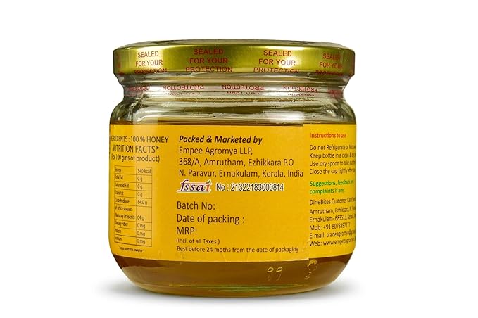 DineBites Raw & Unprocessed Lychee Floral Honey, 350 Grams