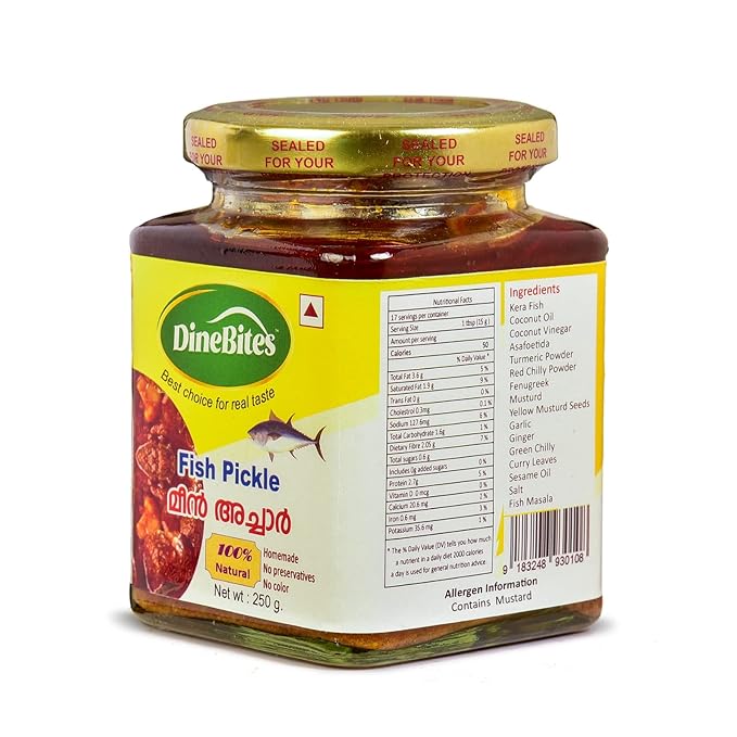 Dinebites Kerala Style Homemade Fish Pickle, 250 Grams