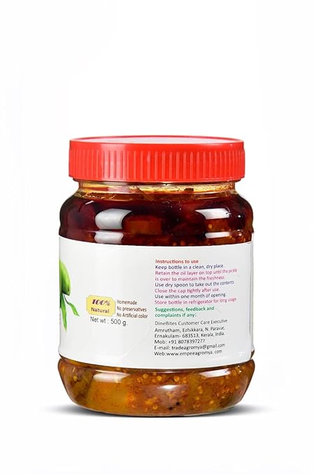 Dinebites Kerala Style Tender Mango Pickle, 500 Grams