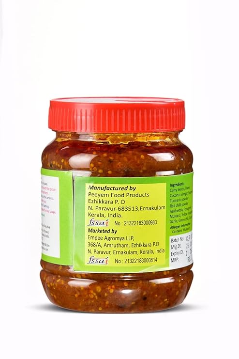 Dinebites Kerala Style Homemade Vadukapuli Lemon/Wild Lemon/Giant Bitter Lemon Pickle, 500 Grams